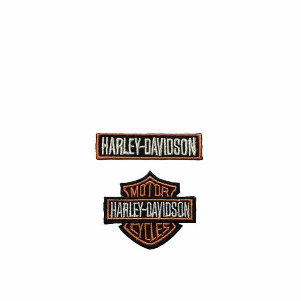 90s USA製 当時物 Harley-Davidson ビンテージ パッチ ワッペン ハーレーダビッドソン チョッパー アイロン ウィング バー&シールド 