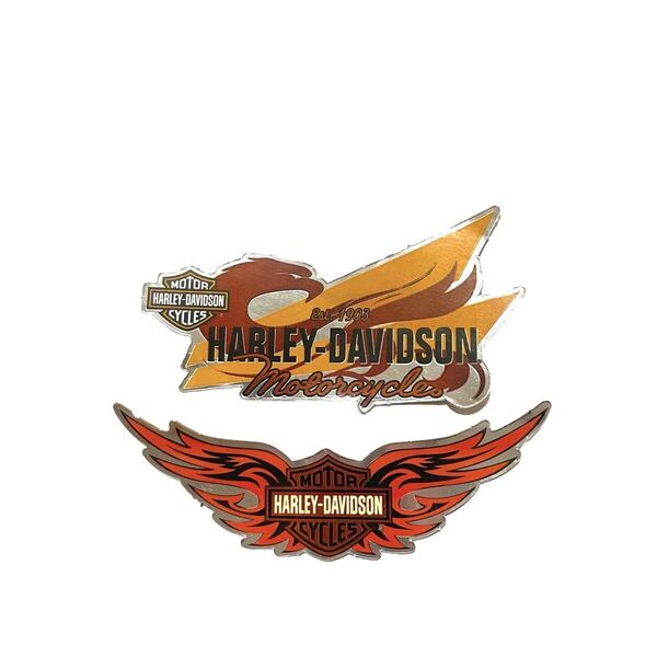 訳あり USA製 ビンテージ Harley-Davidson タンク デカール 防水 シルバー ガレージ ツール ハーレーダビッドソン シール ステッカー