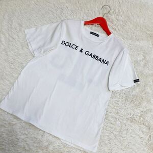 美品　ドルチェ&ガッパーナ　DOLCE&GABBANA 半袖Tシャツ カットソー ホワイト ロゴ Mサイズ