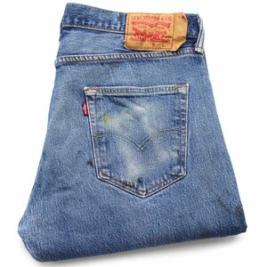 ★メキシコ製 Levi'sリーバイス 501 ストレッチ デニムパンツ w34 L30★SDP2886 ジーンズ ストレート ヒゲ 66 前期 シングル