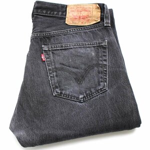 ★メキシコ製 Levi'sリーバイス 501 ブラック デニムパンツ ヒゲ w34 L32★SDP2877 ジーンズ ストレート