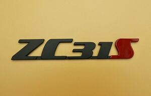 スズキ スイフトスポーツ ZC31S Handmade Emblem オリジナル 手作りエンブレム (艶消しブラック+ レッド)