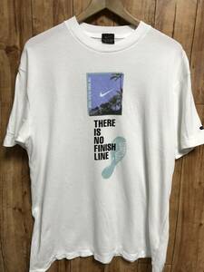 送無♪NIKE DRI-FIT ナイキ♪鹿の子地プリントTシャツ・ホワイト・大きめL