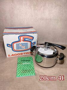  new goods unused Italy made LAGOSTINAla Goss tea na pressure cooker 4 liter 20cm IH correspondence Vintage 