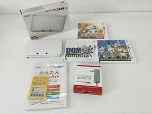 ●営KW973-60　Nintendo 任天堂 ニンテンドー3DSLL ホワイト SPR-001 ソフト 4本付き