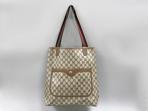 GUCCI Gucci Old Gucci paper tag Sherry line tote bag PVC× leather brown group 56 02 003 men's lady's 