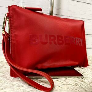  новый товар хранение товар /1 иен BURBERRY Burberry ручная сумочка клатч ручная сумочка нейлон Logo мужской женский красный красный 