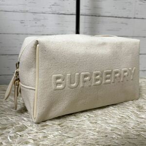 【新品 未使用】1円〜 BURBERRY バーバリー ポーチ セカンドバッグ クラッチ ハンドキャンバス ゴールド 金具 ビジネス レディースメンズ