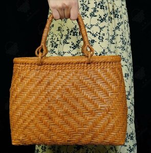  ultimate beautiful goods * domestic rare! handmade beautiful goods mountain .. basket bag hand-knitted mountain ... bag basket cane basket 