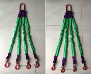  withstand load 2T*4ps.@ hanging belt sling sling belt work for load hanging alloy steel made hook attaching ring attaching polyester made 1.0m