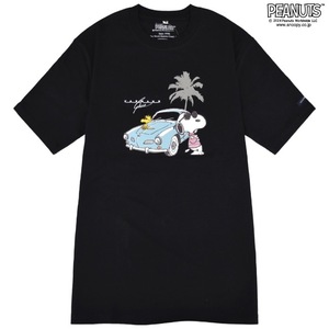 スヌーピー フォルクスワーゲン コラボ 半袖Tシャツ　ブラック　Lサイズ SNOOPY PEANUTS Volkswagen　JOE COOL　ジョークール