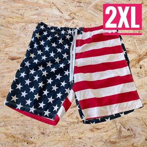 【新品】 オシャレな アメリカ USA 星条旗 スイム ショーツ XXL 海水パンツ スイムウェア 水着