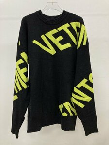 VETEMENTSvetomonLogo-print Crew Neck Sweatshirt In Black свитер вязаный верхняя одежда мужчина женщина совместного пользования длинный рукав M б/у TN 2