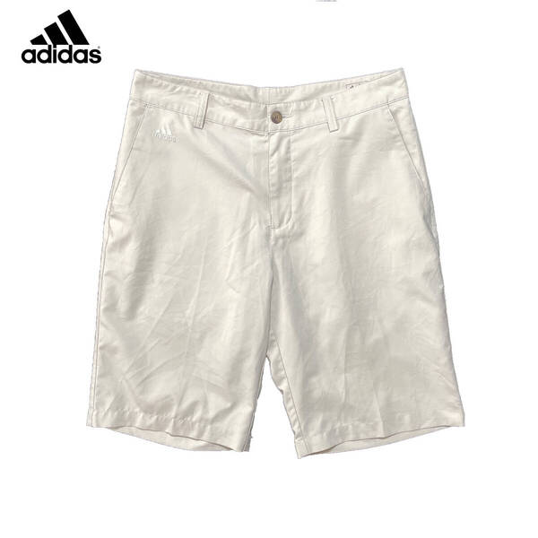 USA 古着 adidas アディダス ポリエステル ショーツ ハーフパンツ W30 ホワイト系 半ズボン CE0199