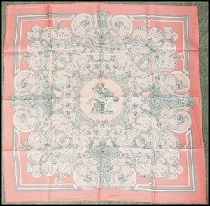 美品 エルメス HERMES カレ90『LES TUILERIES チュイルリー公園』スカーフ シルク レディース Hermes Scarf ピンク色系 371a