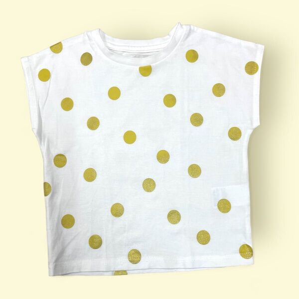 【美品】n.o.u.s (ノウズ ) Tシャツ(半袖) 90cm 白 ゴールド