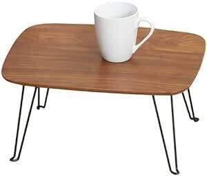 不二貿易 ローテーブル 折りたたみテーブル ミニ 幅40×奥行30×高さ21cm ミディアムブラウン 完成品 持ち運び簡単 トロン