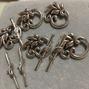トグル 留め具 アンティークシルバー 5ペア マンテル