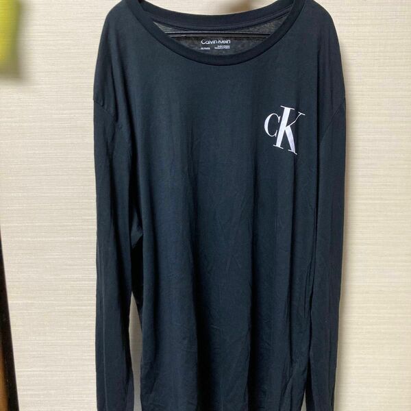 【期間限定セール】LLサイズ 長袖Tシャツ ブラック 黒 カルバンクライン Calvin Klein CK リユース ロンT