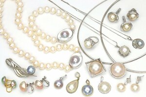o. from .*mabe pearl jewelry . summarize necklace, earrings etc. { approximately 204.7g}* one part silver product contains [L-A79648]