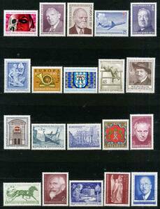 ★1973年発行 オーストリア 1種完 各種 23種 未使用切手(MNH)◆送料無料◆ZG-210