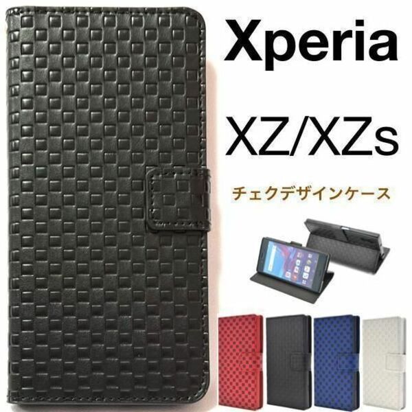 Xperia XZ/XZs SO-03J/SOV35 チェック柄 手帳型ケースXZ/XZs (SO-03J/SOV35/602SO/SO-01J/SOV34/601SO)