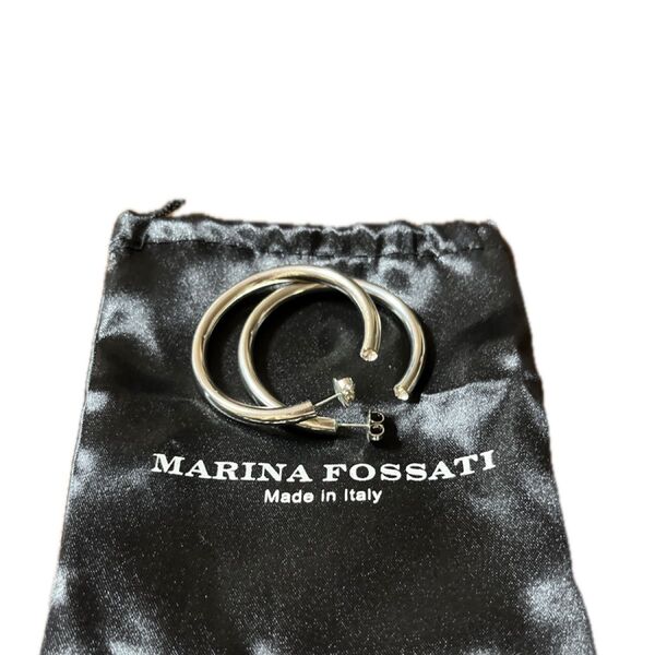 試着のみ MARINA FOSSATI マリーナフォッサーティ シルバーフープピアス アクセサリー