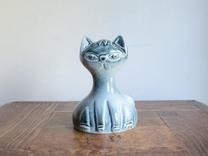 アンティーク家具雑貨デザイン オブジェ ネコ 人形 北欧ヴィンテージ 猫モチーフ 陶器オブジェ ねこ フィギュア ドール
