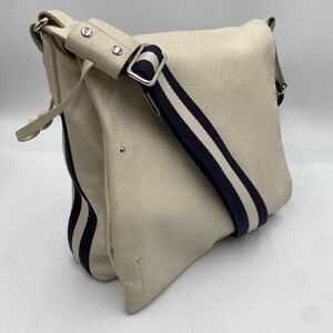 [ редкий цвет * прекрасный товар ] Bally BALLY сумка на плечо сумка "почтальонка" сумка "body" бизнес мужской кожа натуральная кожа наклонный .. белый белый 