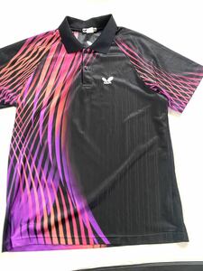 使用少なめ きれい メンズ XOサイズ185 Butterfly 半袖 ゲームシャツ ユニフォーム バタフライ JTTA 日本卓球協会公認