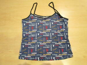 * unused PLAY BOY Play Boy camisole tops Logo pattern navy blue series lady's M size 