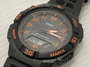 D(0605y11) CASIO カシオ AQ-S800W 腕時計 ソーラー メンズ ブラック ★動作品
