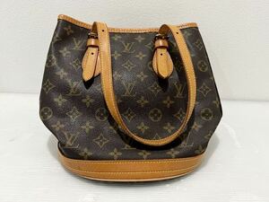 6D1D(0604x10) LOUIS VUITTON モノグラム バケット バケツ型 トートバッグ ハンドバッグ ブラウン ルイヴィトン ★難あり ★商品説明必読