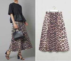 Print Denim A-line Skirt GANNI ガニー レオパード Aラインスカート