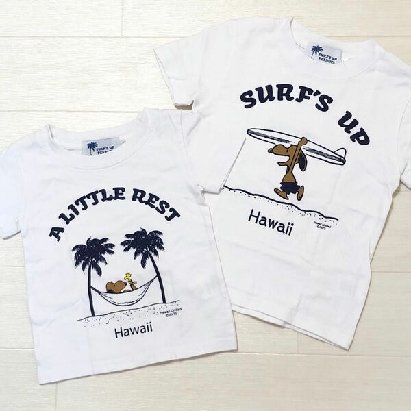 確実正規品！極美品Surf’s Up! PEANUTS スヌーピーTシャツ２枚 子供服 Tシャツ　90センチ　110センチ