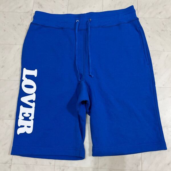 Bianca Chandon ビアンカシャンドン【LOVER Sweatshorts】ラバー プリント スウェット ショーツ ハーフパンツ Lサイズ ブルー