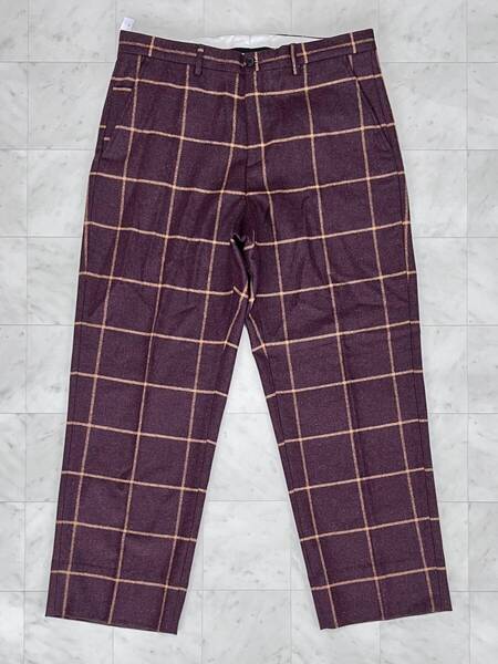 【新品】Supreme シュプリーム【Windowpane Wool Trouser】22AW ウィンドウペイン ウール トラウザー 32inch ブラウン