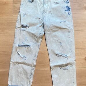 未使用【zara ケミカルクラッシュボーイフレンドデニム】
