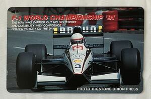 ( 新品 未使用 ) Ｆ1 テレホンカード「 中嶋悟 ティレル ホンダ ( Tyrrell Honda ) 」 1991年 オフィシャル商品 telephone card テレカ