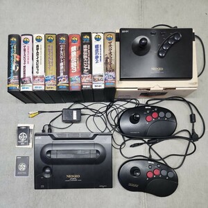 NEOGEO 本体　ソフト9本　スティックコントローラー3個　メモリーカード2個セット　動作確認済