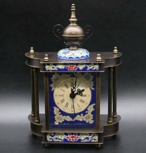 置き時計　西洋時計　トレロ　機械時計　美術品　景泰藍　新品未使用　ゼンマイ式　工芸品　zh243