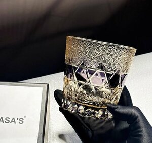 極美品　ロックグラス　ウィスキー　杯　ガラスグラス　クリスタグラス　箱付き　ギフト　zh207