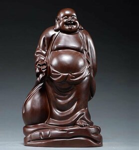 仏教美術 細密彫刻 58cm弥勒菩薩像 匠高技術 木彫 置物 黑檀木