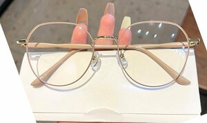 1円！極美品！フルリム 眼鏡フレーム 金属 軽量 レンズ交換可能 伊達メガネ ヴィンテージ 男女兼用 超綺麗