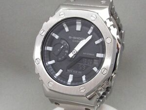 良品! CASIO/カシオ G-SHOCK 八角形 クォーツ フルメタル デジアナ腕時計 GA-2100 【W354y1】