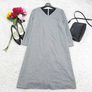 G8314*INDIVI Indivi *A line * long * One-piece * gray *42* large size 