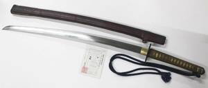 希少 日本刀 刀 長さ 約64.8cm 軍刀拵 陸軍 海軍 革巻鞘 目貫 鞘 柄 鍔 切羽 刀装具 武具 軍物 日本刀