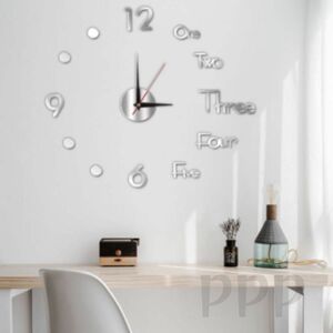 壁掛け時計シールタイプ 壁掛け時計 ウォールクロック 数字＆英字 デザイン 静音設計 粘着式 簡単取り付け おしゃれ シンプル 