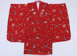 inagoya☆かわいい着物セット☆3歳女の子用【被布+着物セット】正絹 中古 着用可 USED kimono for kids z0503nc