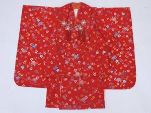 inagoya☆かわいい着物セット☆3歳女の子用【被布+着物セット】化繊 中古 着用可 USED kimono for kids z0246nc